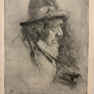 Portrait of an Old Man with an Accordion